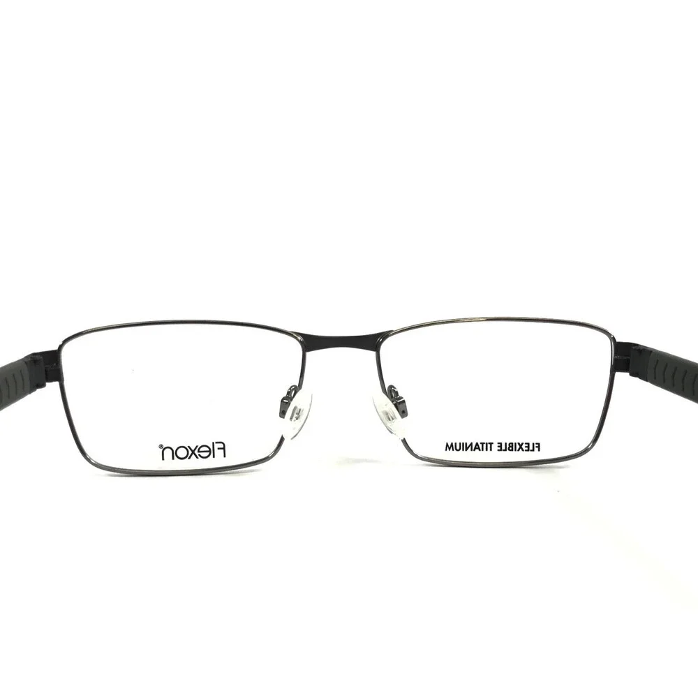 Flexon Eyeglasses Frames E1111 033 Gunmetal Rectangle Full Rim 54-17-140
